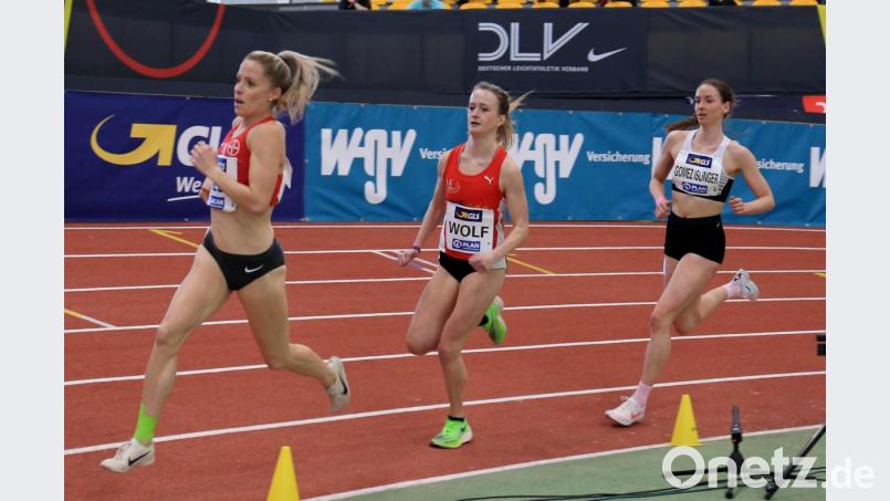 Marlene Gomez Islinger (rechts) bei ihrem 3000-Meter-Lauf in Dortmund. Bild: Kiefner