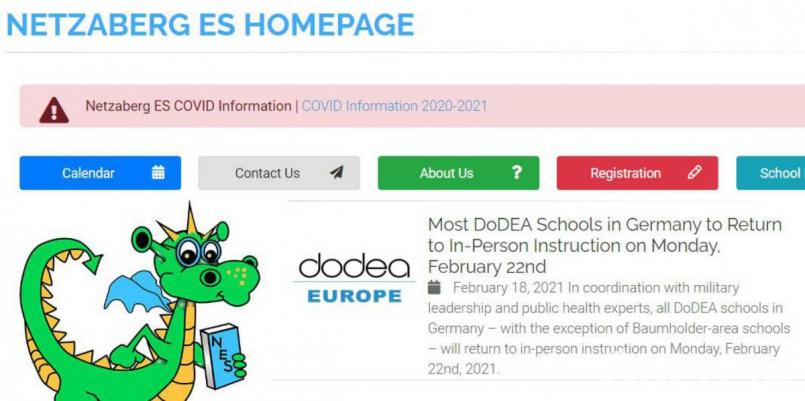 Die amerikanische Netzaberg Elementary School hat wie viele andere DoDEA-Schulen in Deutschland seit Montag wieder geöffnet, während die deutschen Schulen im Landkreis und in Weiden weiterhin geschlossen bleiben müssen. Screenshot: spi