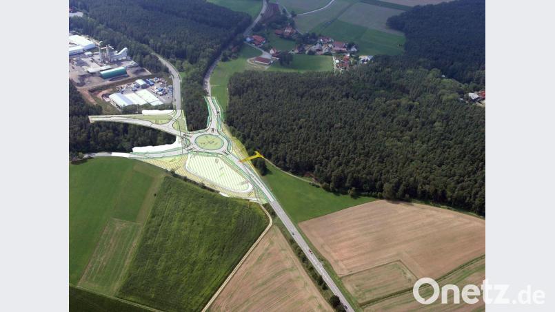 Bald gibt es eine Großbaustelle an der Straße zwischen Amberg und Hirschau. Beim Industriegebiet Immenstetten soll ein Kreisverkehr entstehen. Bild: Bernd Georgi, Staatliches Bauamt Sulzbach-Rosenberg