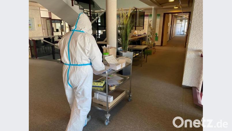 Schnelltests im Landratsamt Wunsiedel. Bild: Landratsamt Wunsiedel/exb