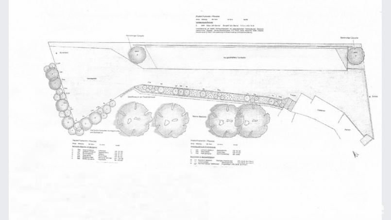 Der Marktrat Fuchsmühl einigte sich auf die Gestaltung am neuen Friedhofsparkplatz. Der Begrünungsplan wurde von Bürgermeister Wolfgang Braun am Freitag vorgestellt. Repro: wro
