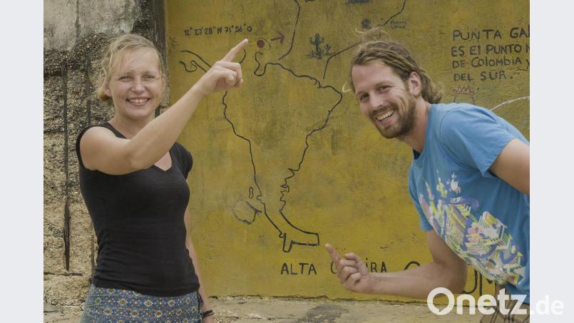 Sabine Hoppe und Thomas Rahn an ihrem nördlichster Punkt in Kolumbien. Bild: Hoppe/Rahn/exb