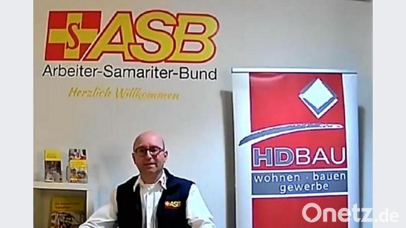 Durch die Präsentation führte der ASB-Regionalverbandsvorsitzende Roland Löb. Screenshot: sck