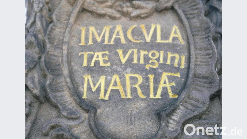 Die Eschenbacher stellen sich unter den Schutz und Schirm von "Maria Immaculata",so die Inschrift in der Mariensäule Bild: do