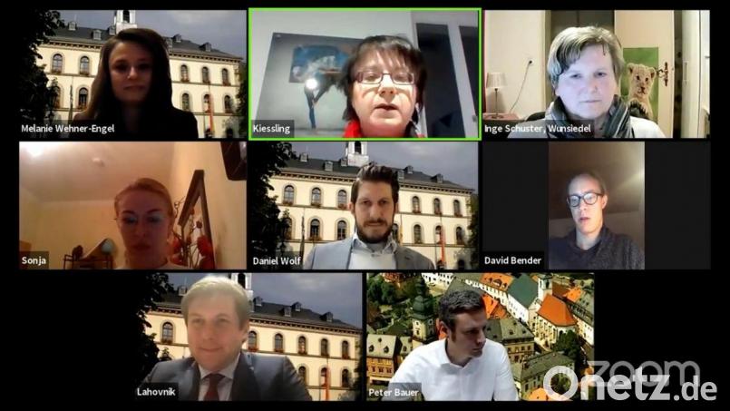 Sybille Kießling (oben Mitte) und ihre Mitstreiter stellten das Programm für die Sommerlounge Fichtelgebirge 2021 vor. Screenshot: fppp