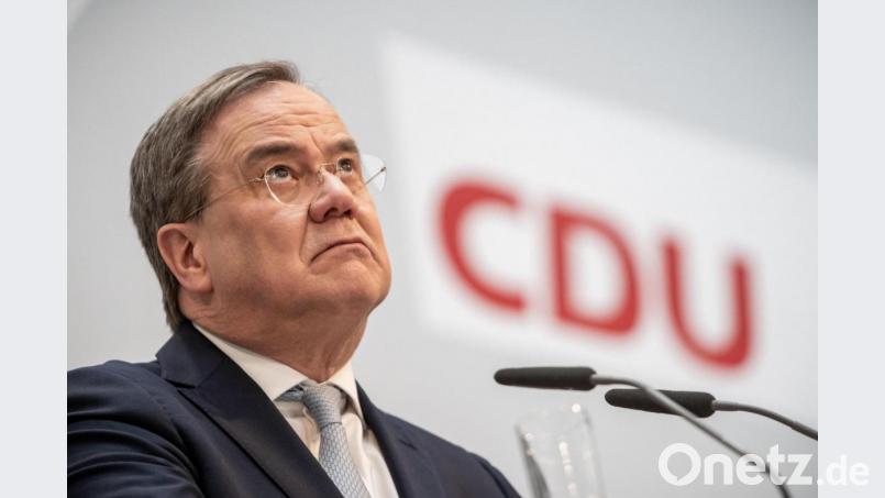 Armin Laschet, CDU-Bundesvorsitzender und Ministerpräsident von Nordrhein-Westfalen, am Montag nach den Landtagswahlen in Baden-Württemberg und Rheinland-Pfalz . Bild: Michael Kappeler/dpa