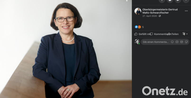 Gertrud Maltz-Schwarzfischer ist auch auf Social Media die ruhige Stadtchefin. Screenshot: Facebook/Oberbürgermeisterin Gertrud Maltz-Schwarzfischer