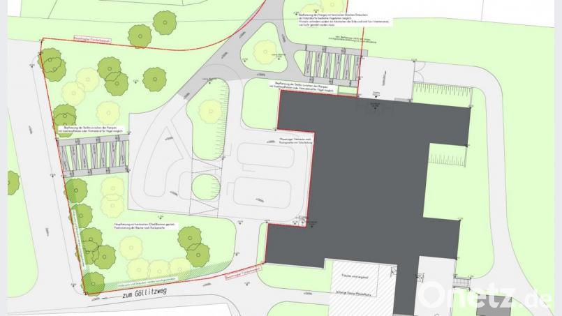 Der Weg zur Schule soll durch zwei serpentinenartige Rampen auch für Rollstuhlfahrer möglich sein. Dabei wird nicht nur auf Schüler Rücksicht genommen, sondern auch auf Besucher von Veranstaltungen in der Schule. Grafik: Architektur Schabner GmbH/exb