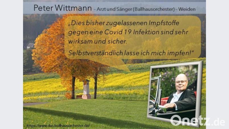 Peter Wittmann vom &quot;Ballhausorchester&quot; ist eine der vielen Persönlichkeiten, die ein Plädoyer fürs Impfen halten. Bild: exb/Susanne Kempf