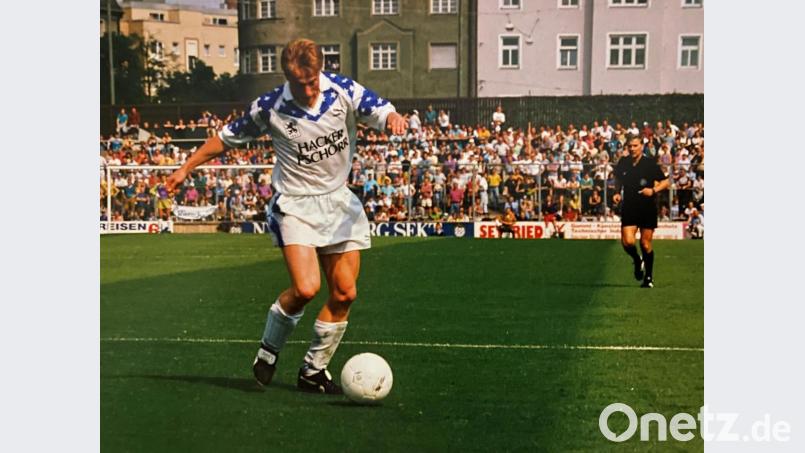 Peter Zeiler im Dress der „Löwen“ im Grünwalderstadion. Von 1990 bis 1994 spielte der Amberger für 1860 München. Bild: Zeiler/privat