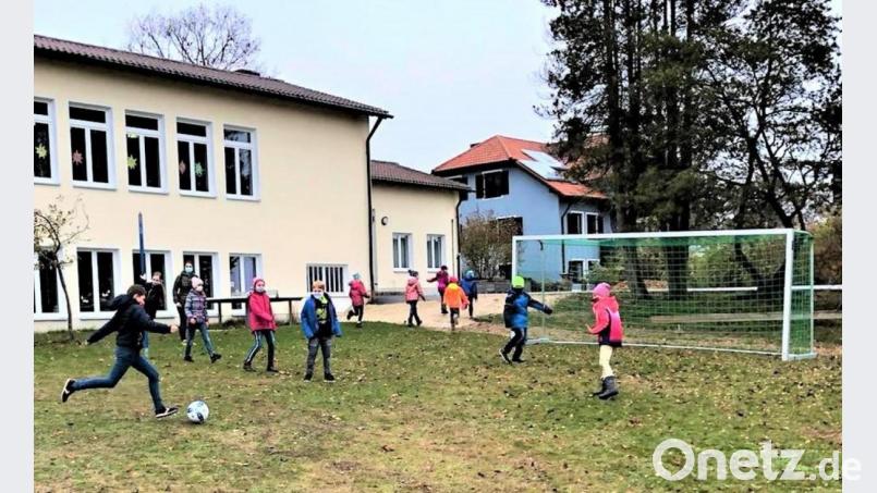 Sowohl für den Bolzplatz beim Gemeinschaftshaus, als auch für das Schulgelände wurden von der Dorfgemeinschaft neue Fußballtore beschafft und aufgestellt. Bild: fdl
