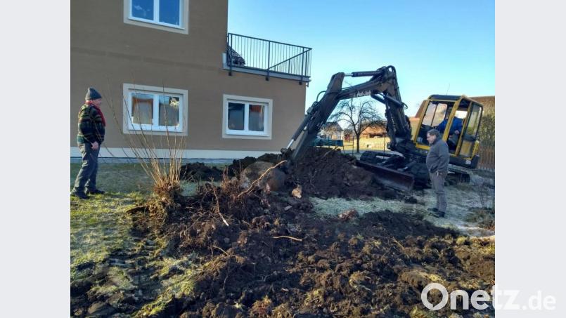 Andreas Mösbauer leistet mit seinem Bagger die Vorarbeiten. Bild: rkp