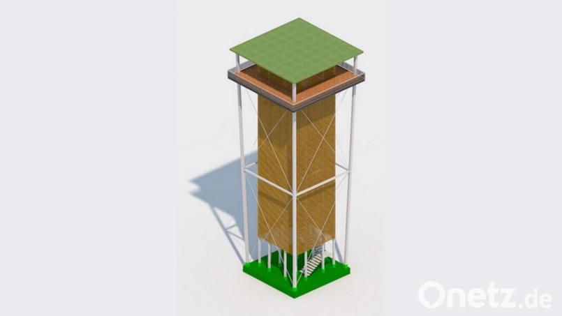 Ein Entwurf des Ingenieurbüros Wellnhofer zeigt, wie der neue Hirschbergturm aussehen wird. Bild: Ingenieurbüro Wellnhofer/exb