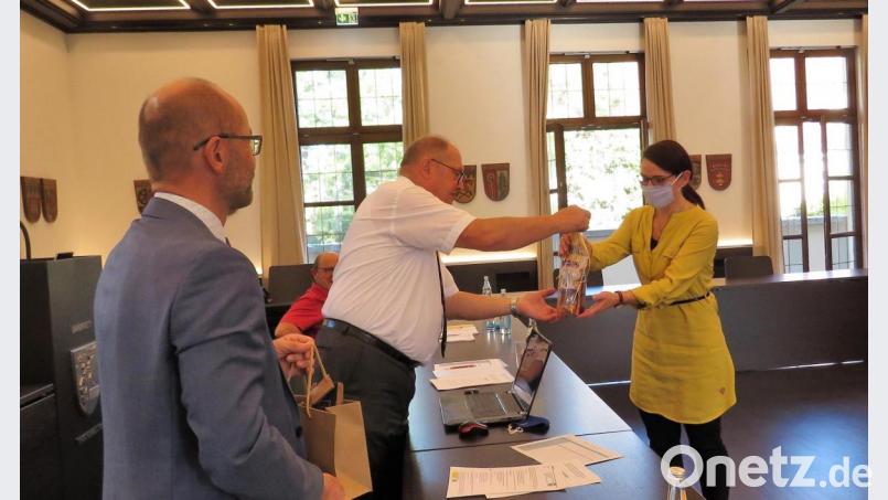 Beim ersten diesjährigen Treffen der kommunalen Behindertenbeauftragten verabschiedeten Kreisbeauftragter Reinhard Schön und stellvertretender Landrat Alfred Scheidler (von links) vier Beauftragte, die ihr Amt niederlegten (im Bild Petra Sommer-Stark). Es konnten aber wieder neue Leute gefunden werden. Bild: ubb