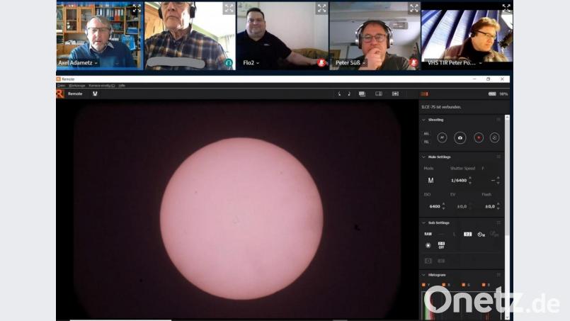 Es gab auch Live-Bilder von der Sonne. Screenshot: Sternwarte Tirschenreuth/exb