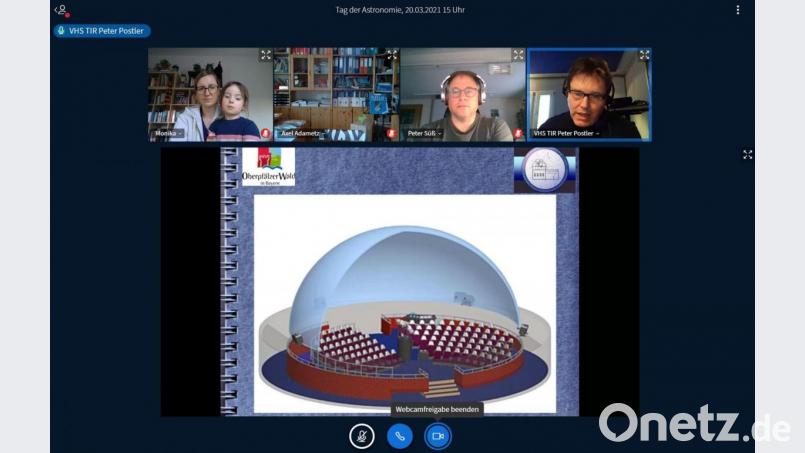 Peter Postler gab Einblicke in ein Planetarium. Screenshot: Sternwarte Tirschenreuth/exb
