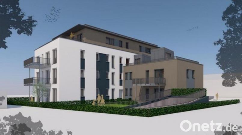 Die Kewog plant auch Eigentumswohnungen in Nürnberg (Schwedengarten 11). Hier die Visualisierung der Rückseite mit Tiefgarage. Bild: Kewog/exb