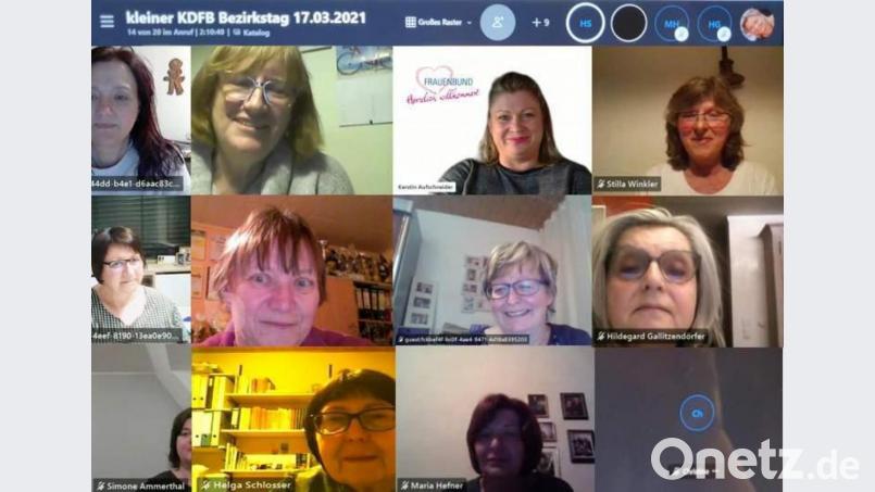 Mitglieder der Zweigvereine des KDFB-Bezirks Sulzbach-Rosenberg hielten ihren Bezirkstag erstmals als Online-Meeting ab. Bild: u