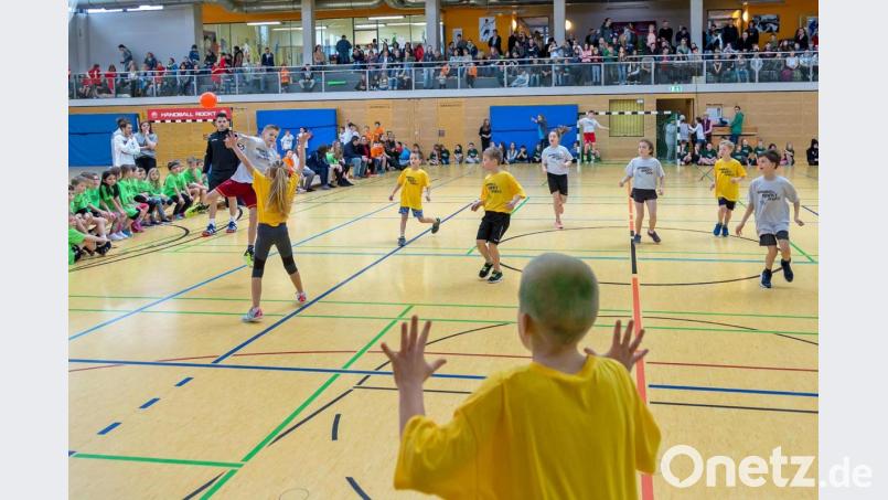 Vor der Coronapandemie wurde im Februar noch ein großes Turnier von „Handball rockt Schule“ in der OGO-Dreifachsporthalle für die Grundschüler der 3. Jahrgangsstufe ausgerichtet. Archivbild: gud