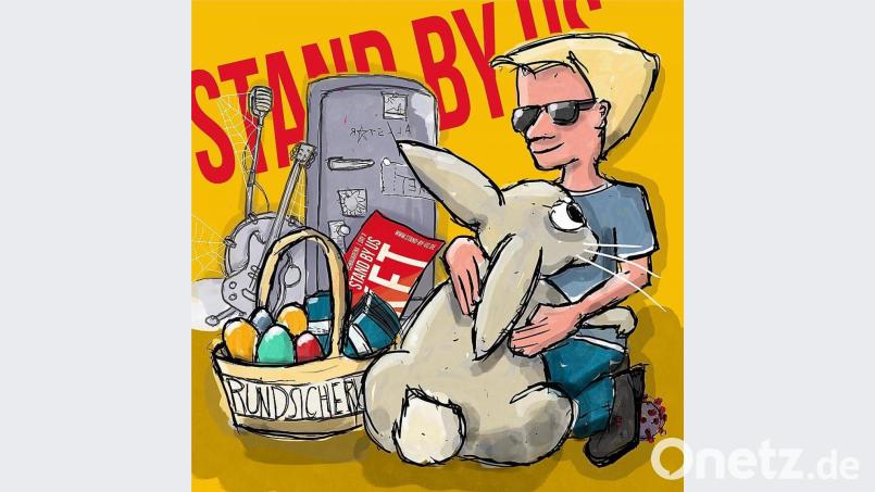 Eine kleine Osterüberraschung - nämlich 1000 Euro - schütten die Organisatoren des Konzertes "Stand by us" an die beteiligten Künstler aus Grafik: Mario Sütel/exb