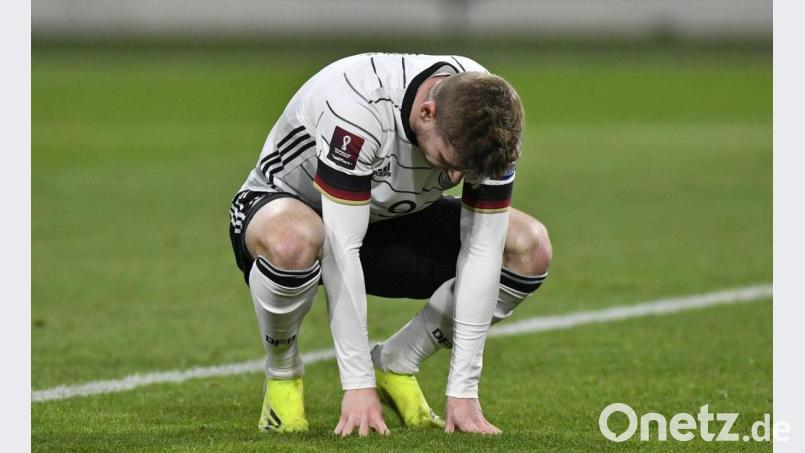Timo Werner war nach der 1:2-Niederlage gegen Nordmazedonien enttäuscht. Bild: Martin Meissner/dpa