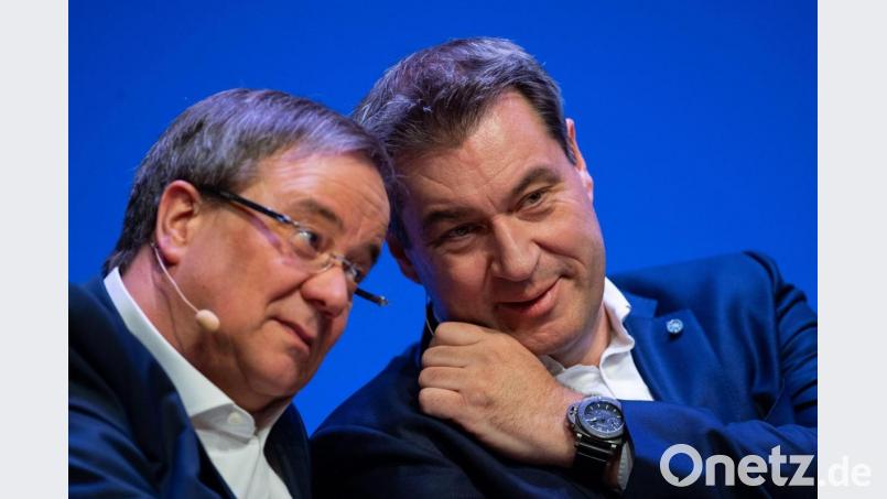 Armin Laschet und Markus Söder wollen die Frage nach der Kanzlerkandidatur der Union klären. Bild: Guido Kirchner/dpa
