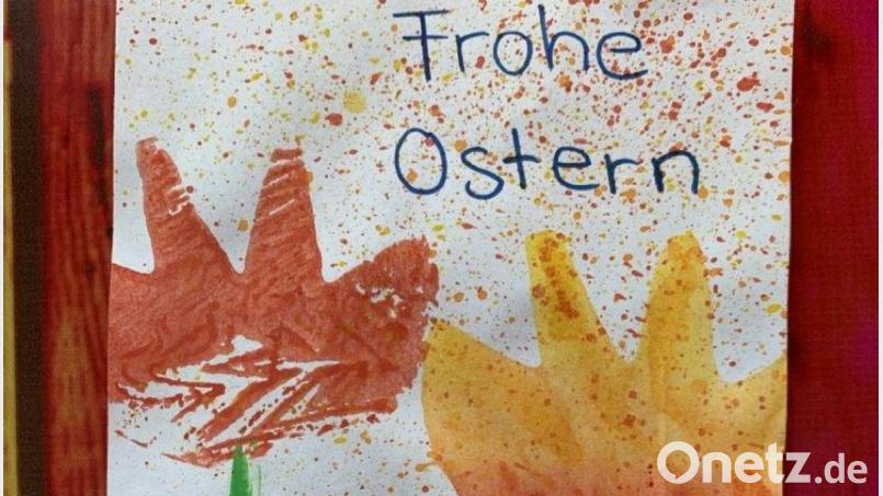 Eine der Osterkarten der Klasse 7c. Bild: Dreifaltigkeits-Mittelschule/exb