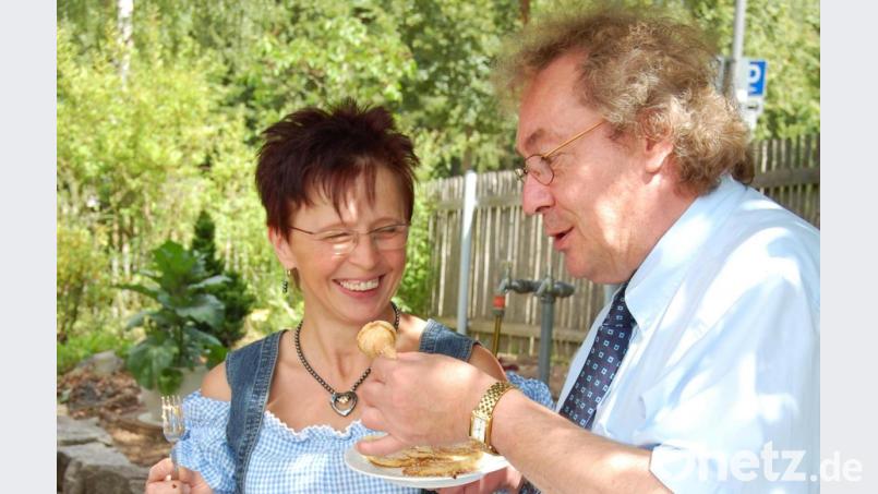 Otmar Neubauer bei einem "Tag der offenen Gartentür" im Garten des Obst- und Gartenbauvereins. Archivbild: hcz