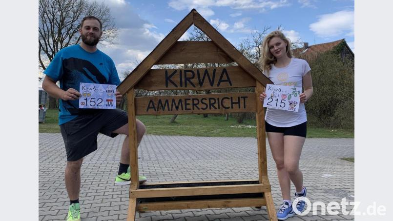 Der Vorsitzende des Ammersrichter Kirwavereins „KirwARI“ Patrick Lehmeier und seine Mitstreiterin Victoria Schmidtgall freuen sich, mit dem ersten Ammersrichter Kirwalauf eine Corona-konforme Möglichkeit gefunden zu haben, die Kirwa trotz Pandemie zu begehen. Bild: ads