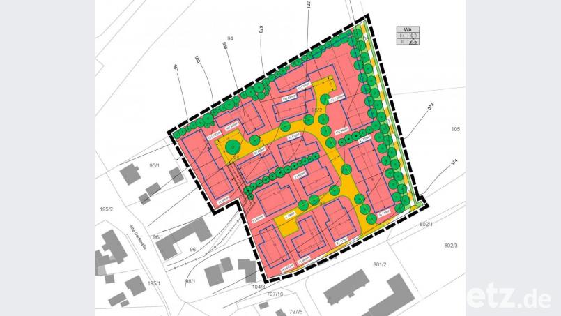 Der überarbeitete Bebauungsplan &quot;Am Hammerweg&quot; in Thanhausen weist eine weitere Parzelle auf. Bild: ws