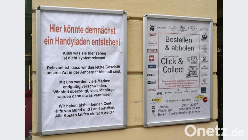 Der Amberger Innenstadt-Händler Bernhard Jahn macht auf die Nöte des Einzelhandels aufmerksam. Bild: Petra Hartl