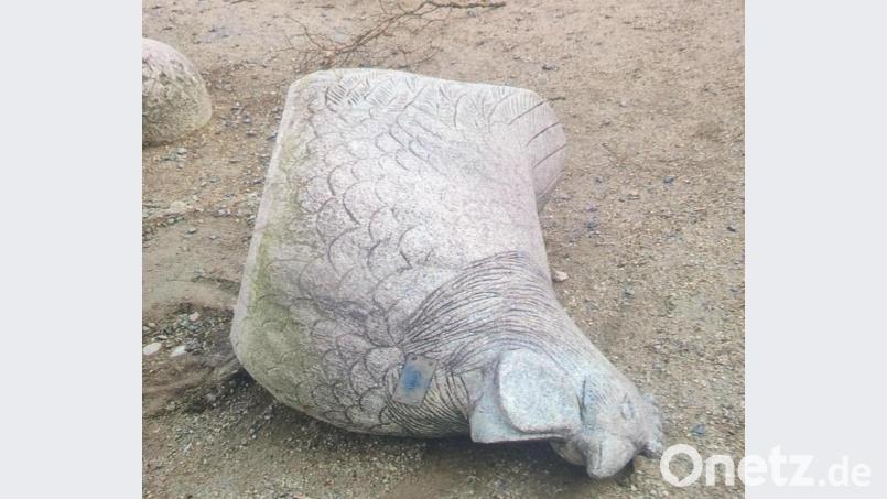 Das Huhn hinter dem Alten Rathaus in Weiden liegt flach. Bild: uz