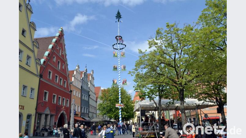 Der bislang letzte Maibaum stand 2019 in der Weidener Altstadt. Bild: hcz