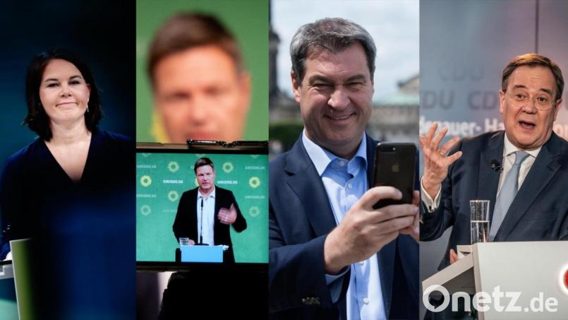 Die Grünen und die Union streiten um die Macht in Deutschland - auch die digitalen Plattformen werden in dem Wahlkampf inmitten der Pandemie eine große Rolle spielen. Bildmontage: sbö/Kay Nietfeld/Sebastian Kahnert/Michael Kappeler