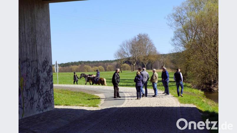 Den Innenradius der gepflasterten Zufahrt hat die Gemeinde schon asphaltiert und verbreitert. Dennoch wird weiter über die Bankette gefahren und Material auf die Durchfahrtsstraße geworfen. Pfähle sollen künftig die Fahrbahn abgrenzen. Bild: bkr