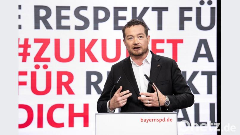 Uli Grötsch spricht auf dem digitalen Landesparteitag der Bayern-SPD. Er wurde nicht zum Vorsitzenden gewählt. Bild: Matthias Balk