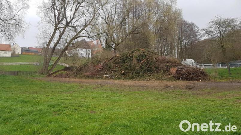 Dort, wo bisher die Grüngut-Sammelstelle beim Regenüberlaufbecken am Ortsrand von Bad Neualbenreuth angelegt war, soll künftig eine Blühfläche entstehen. Bild: rti