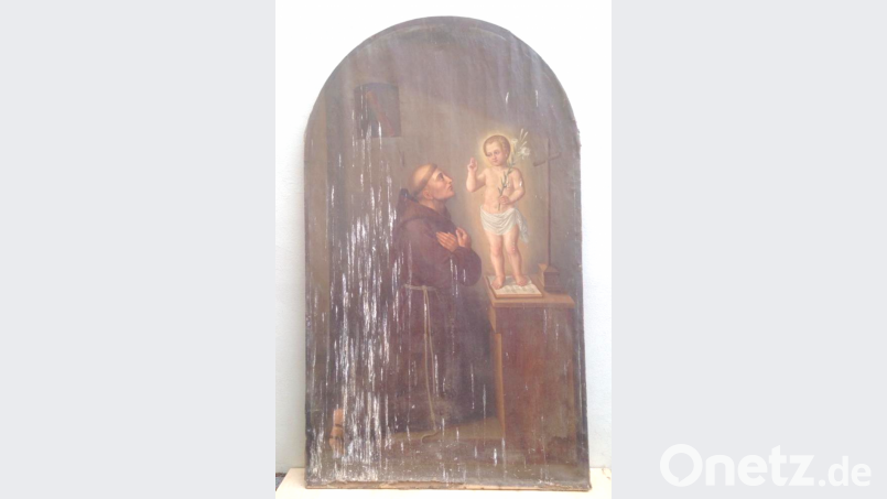 In einem ähnlich schlechten Zustand wie das Antoniusbild befand sich auch das Marienbild. Ersteres dient nun als neue Rückwand für das zurückgekehrte Bild und ist damit der Nachwelt erhalten. Bild: fjo