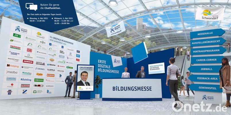 So werden die Teilnehmer der ersten digitalen Bildungsmesse im Netz begrüßt. Grafik: Lernende Region Schwandorf/exb