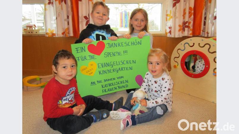 Über die Spenden freuen sich die Kinder im Evangelischen Kindergarten. Bild: Evang. Kindergarten Tirschenreuth/exb