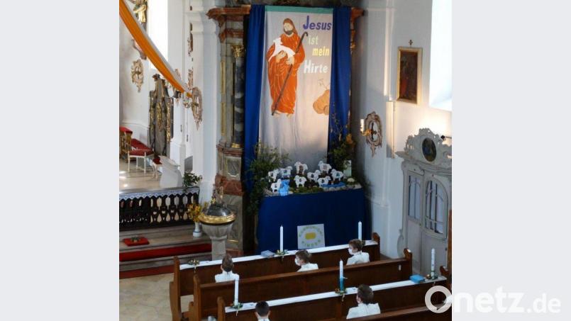 &quot;Jesus ist mein Hirte&quot; lautete das Motto der Erstkommunion in Pullenreuth. Bild: twg