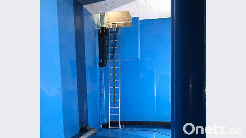 Der Hochbehälter Bernricht nach der Sanierung der ersten Kammer. Bild: gru