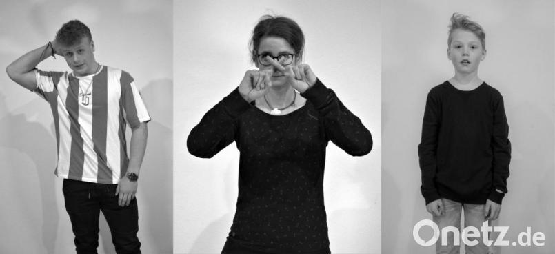 Text vergessen? Lieblingsrolle? Blackout? Auch 2021 bekommen die GMG-Akteure keine Bühne für „ihre“ Theatertage; von links: Paul Dimpfl (Q11), Claudia Ried und Ben Grosspeter (6b). Bildmontage: Matthias Prohaska/exb