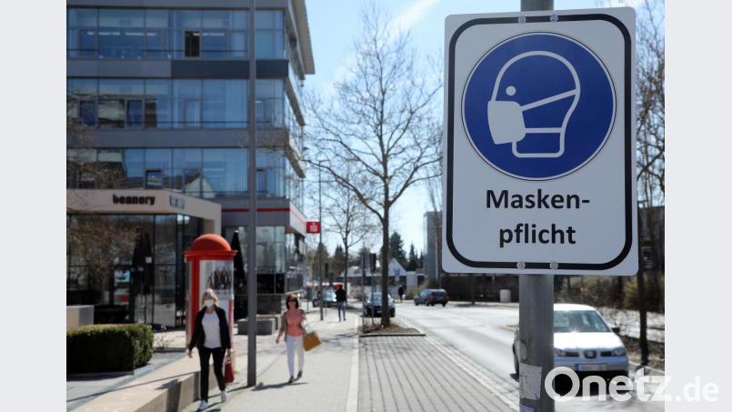 In der Marienstraße gilt weiter Maskenpflicht. Bild: Wolfgang Steinbacher