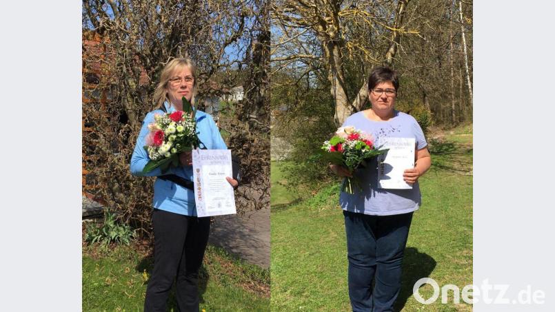 Gehören seit 25 Jahren dem Obst- nd Gartenbauverein Utzenhofen an (von links): Gunda Fromm und Sieglinde Beck. Bildmontage: aun