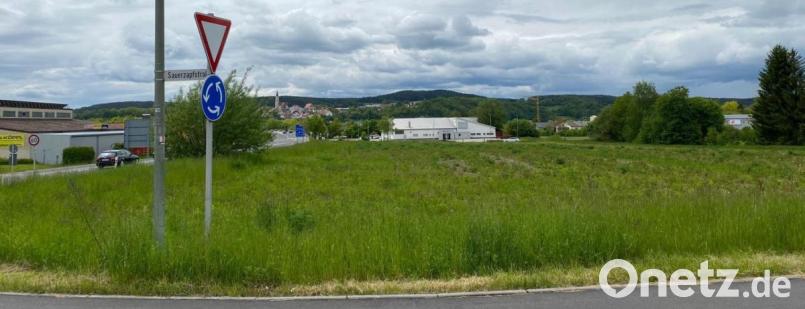 Auf diesem Gelände an der Sauerzapfstraße, die in Richtung Neusath führt, sollen nebeneinander ein ambulantes Therapiezentrum (links) und ein medizinisches Versorgungszentrum (rechts) entstehen. Bild: Wilhelm Amann