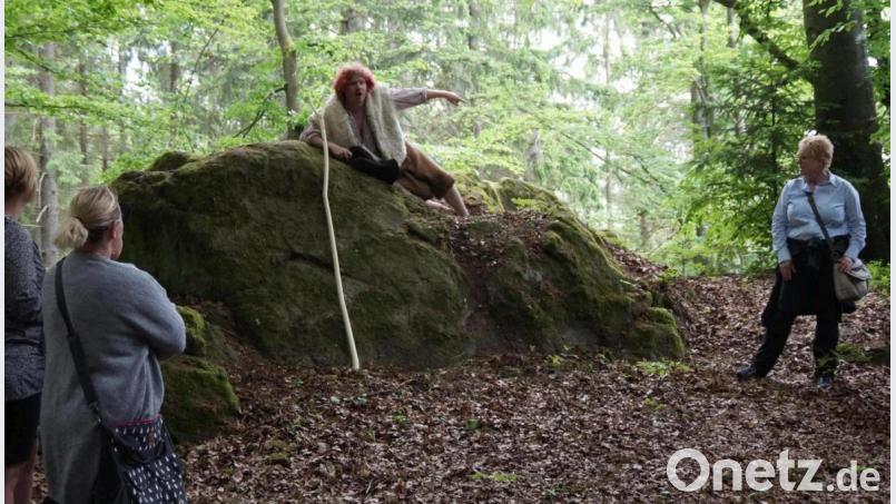 Mitten im Wald bei Thanstein liegt das &quot;steinerne Kanapee&quot;, ein mystischer Ort für allerlei Sagen. Ein Hirte schilderte hier die Sage vom Thammerstüberl. Bild: wel