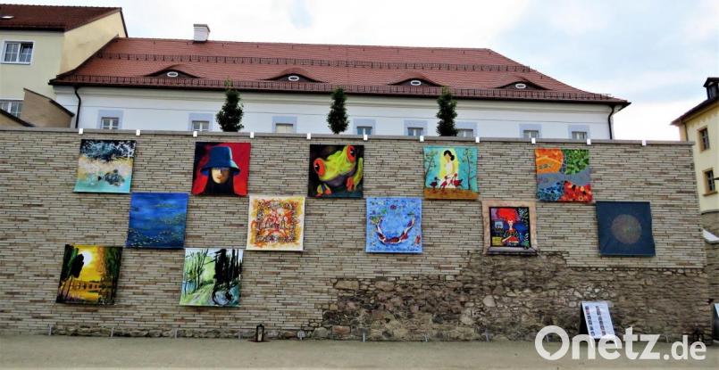 Bis Ende Juli bereichern zwölf Kunstwerke von zwölf Künstlerinnen und Künstlern die Stadt Tirschenreuth und die Region mit einer außergewöhnlichen Ausstellung an der Mauer der Fronfeste. Bild: ubb