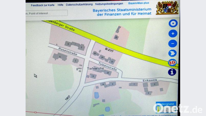 Die Tiefenlohe ist im Bayernatlas in Haid am Forst zu finden. Bild: geoportal.bayern.de/