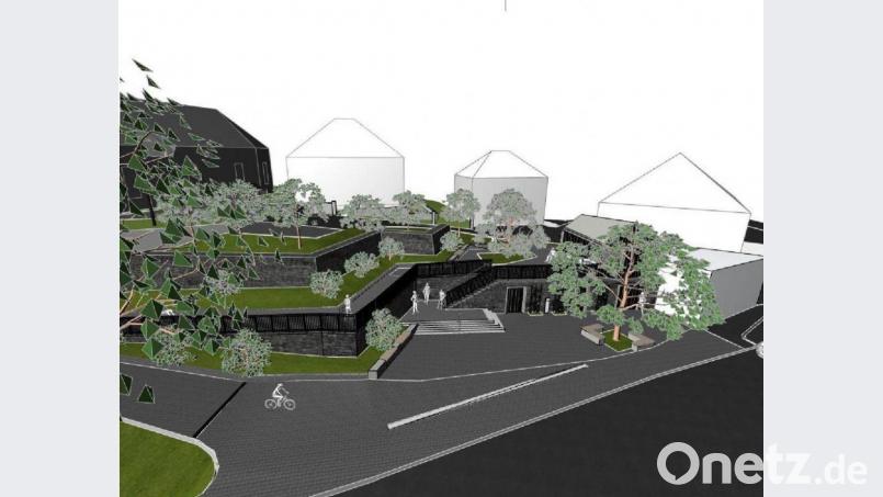 So soll der Marktplatz in Ebnath nach der Neugestaltung einmal aussehen. Bild: Kuchenreuther Architekten/Stadtplaner/exb